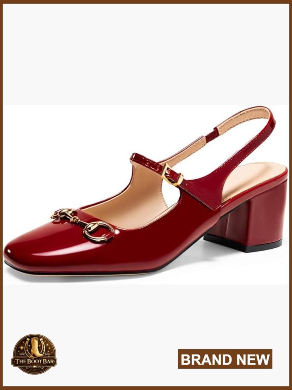 Slingback Chunky Heels Mary Jane Pumps Block Heel Dress Shoes Slip On